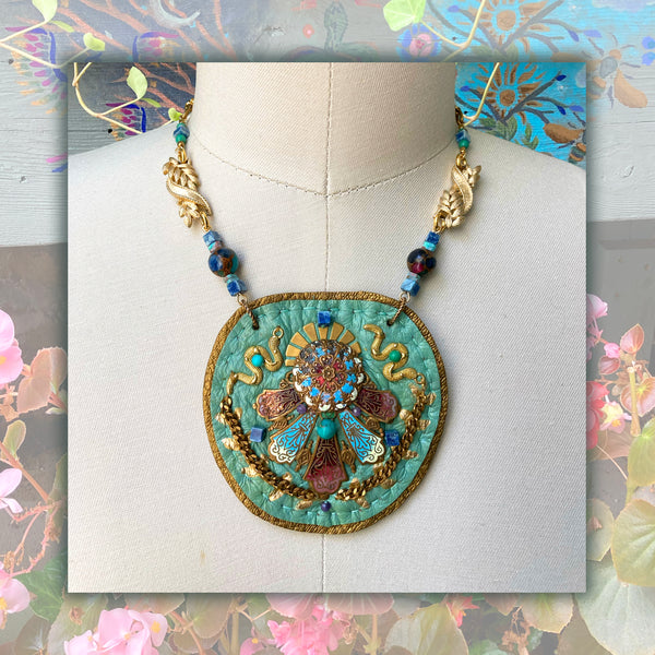 SHIELD NECKLACE : Transformation, Sea Foam